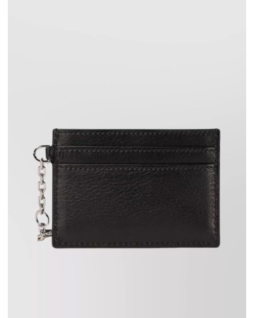 McQueen Black Leather Card Holder