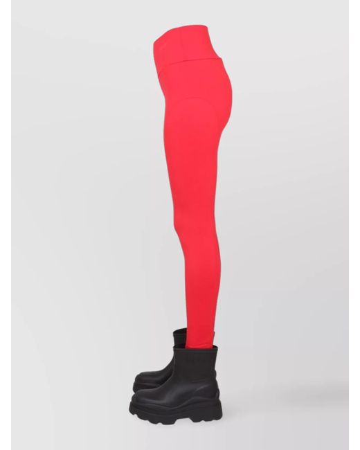 MSGM Red Logo Print Leggings