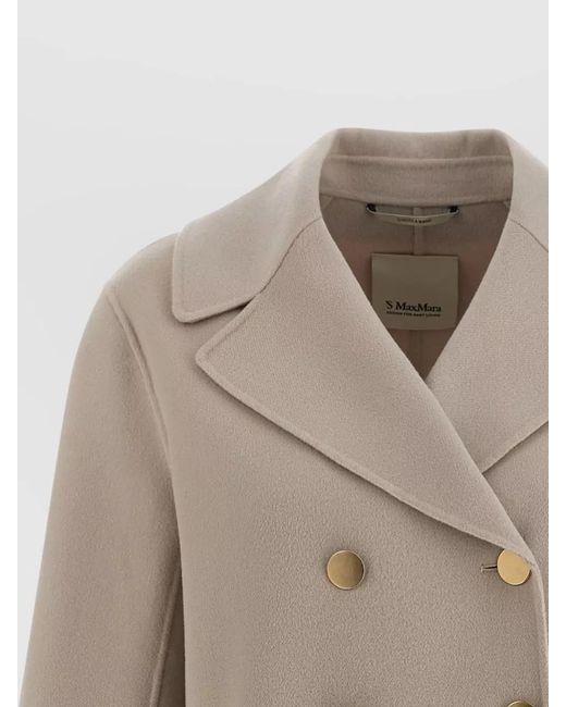 Max Mara Natural Virgin Wool Double Breasted Blazer