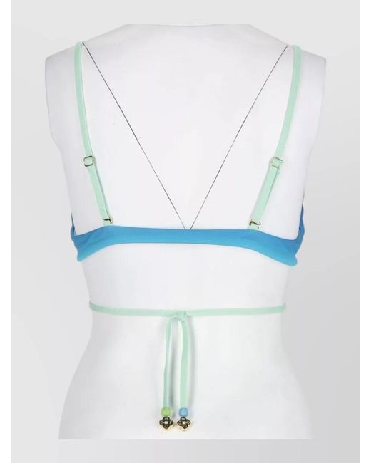 Casablanca Blue Triangle Cups Gradient Bra Adjustable Straps