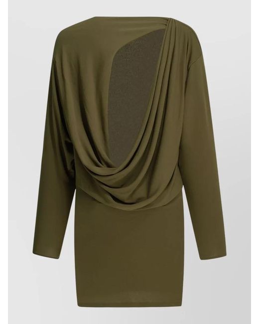 Jacquemus Green Mistral Short Dress Draped Back Design