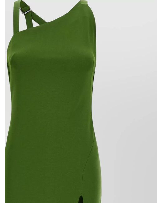 The Attico Green Silk Strap Maxi Dress