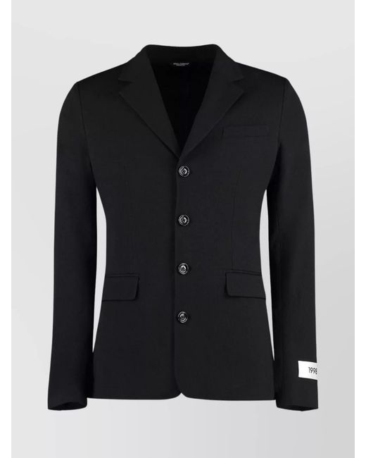 Dolce & Gabbana Black Single-Breasted Blazer for men