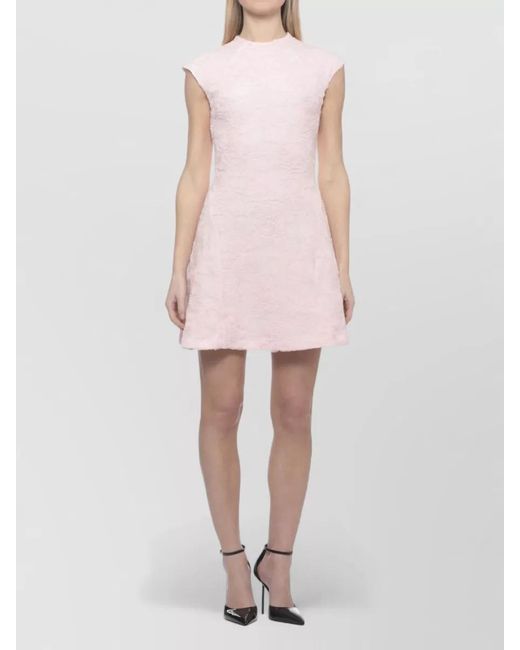 ROTATE BIRGER CHRISTENSEN Pink Sleeveless Floral-Embroidered Mesh Mini Dress
