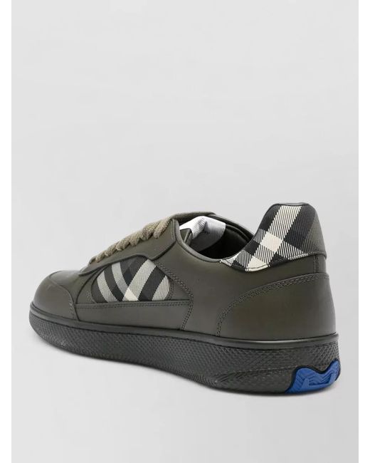 Burberry Gray Leather Low-Top Sneakers for men