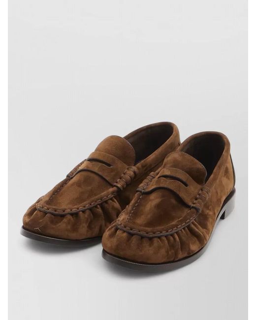 Saint Laurent Brown Leather Loafers