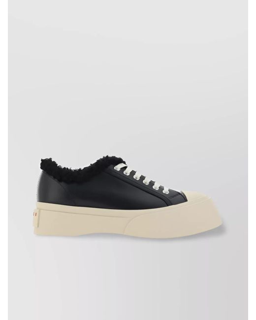 Marni Black Leather Low-Top Sneakers