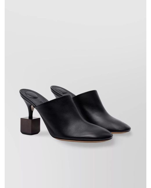 Jacquemus Black Leather High-Heel Mules