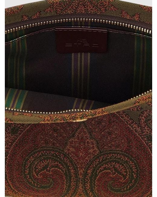 Etro Brown Medium Jacquard Pouch Clutch Bag Wristlet