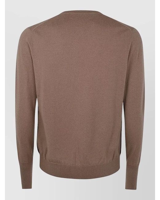 Ballantyne Gray V Neck Argyle Knit Long Sleeve Jumper for men