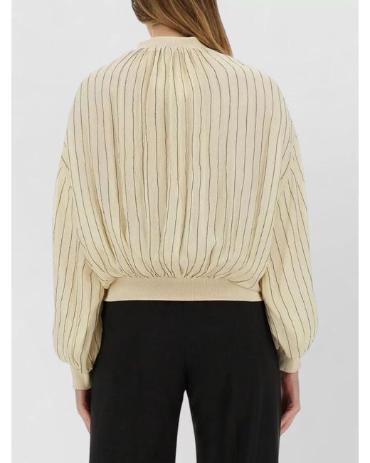 Alysi White Silk Oversized Bomber Jacket