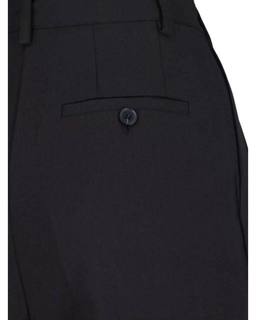 Frankie Shop Blue Straight Trousers Pleated Belt Loops Pockets