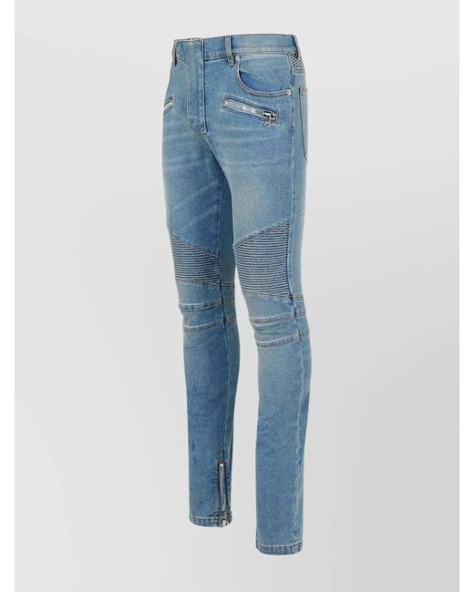Balmain Blue Denim Straight-Leg Jeans for men