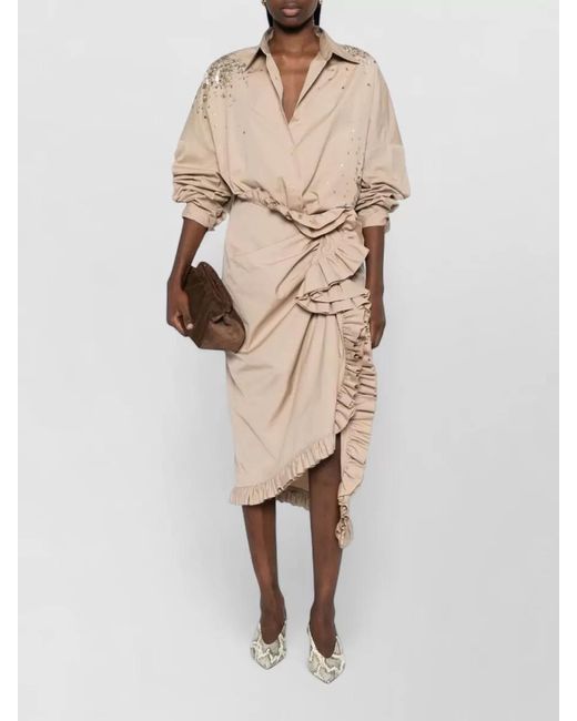 Dries Van Noten Natural Embroidered Cotton Shirt