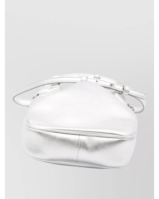 Roger Vivier Gray Metallic Leather Nano Pilgrim Crossbody Bag