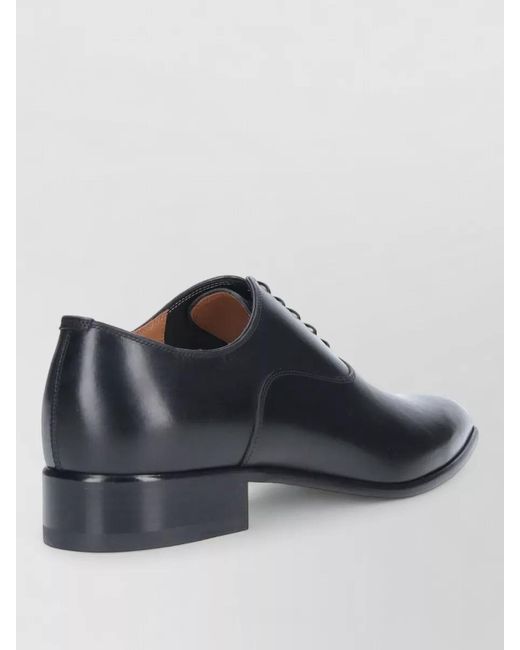 Christian Louboutin Gray Oxford Lace Up Shoes Almond Toe Leather for men