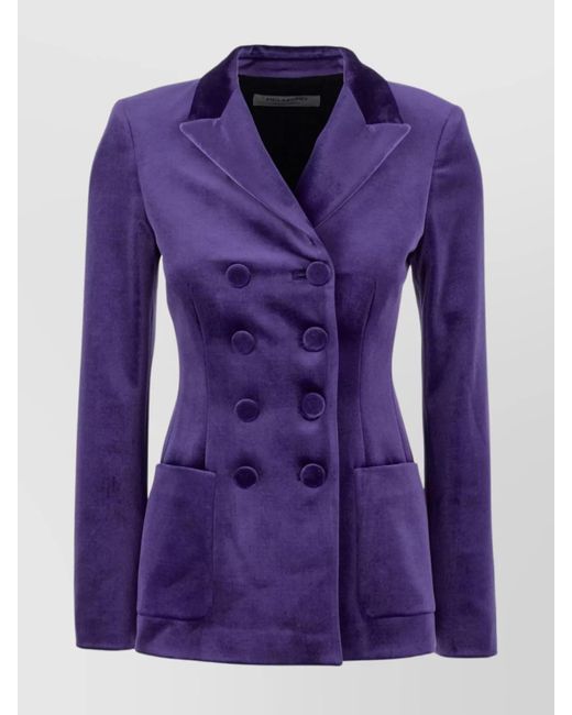 Philosophy Purple Velvet Double-Breasted Blazer