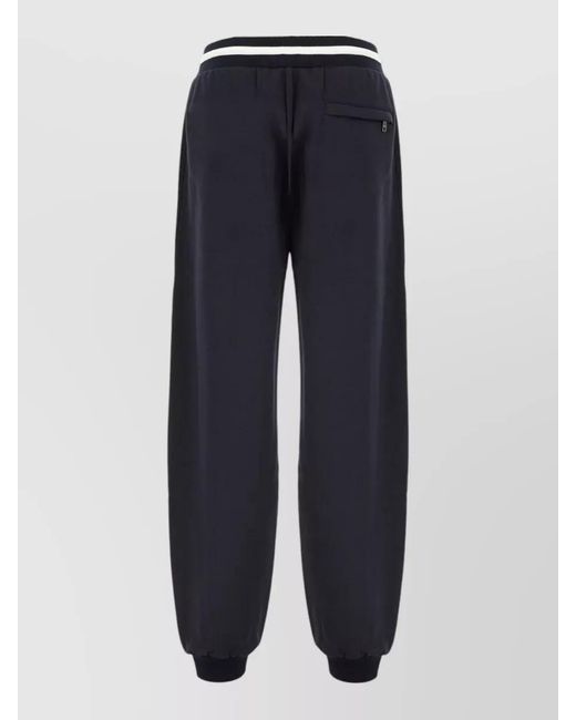 Dolce & Gabbana Blue Cotton Joggers Elastic Waistband Ribbed Cuffs for men