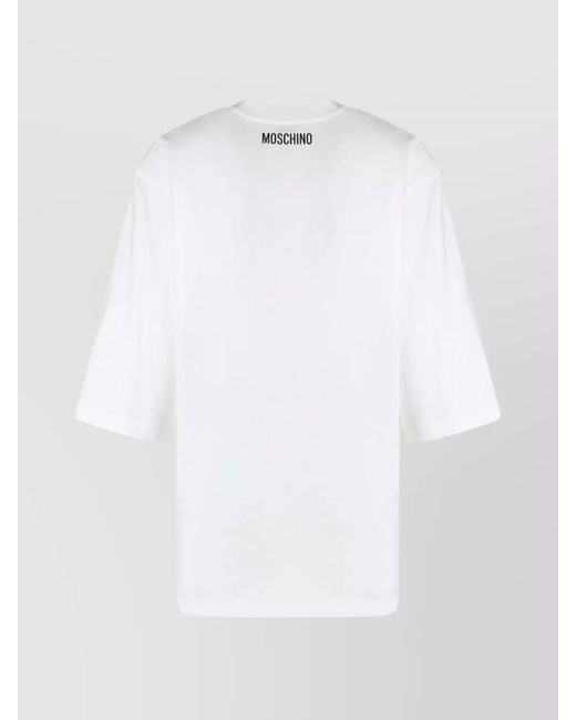 Moschino White Cotton Crew-Neck T-Shirt