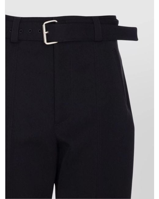 Bottega Veneta Blue Wool High-Rise Pleated Tapered Trousers