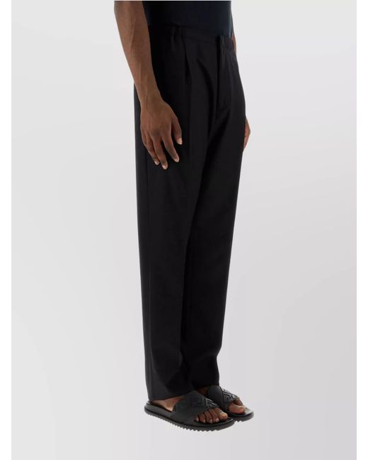 Fendi Black Virgin Wool Tailored Trousers for men