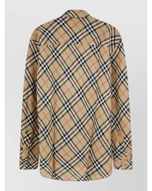 Burberry Multicolor Linen Shirt Check Pattern Long Sleeves for men