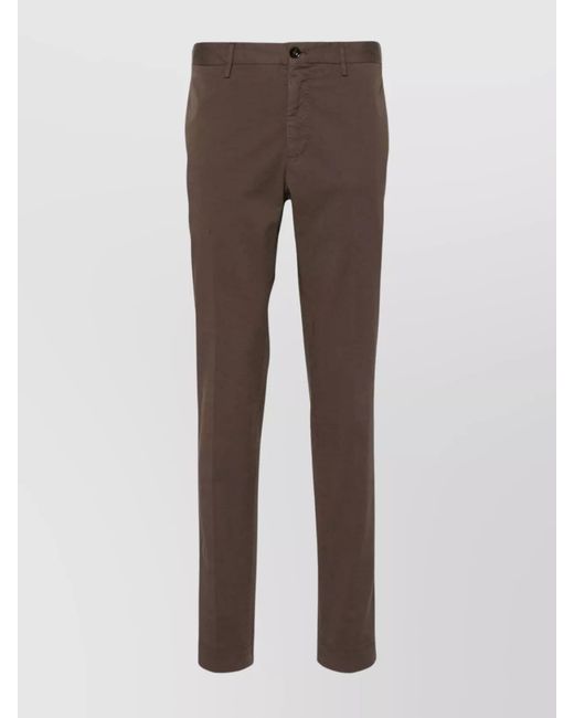 Incotex Brown Straight-Leg Trousers for men