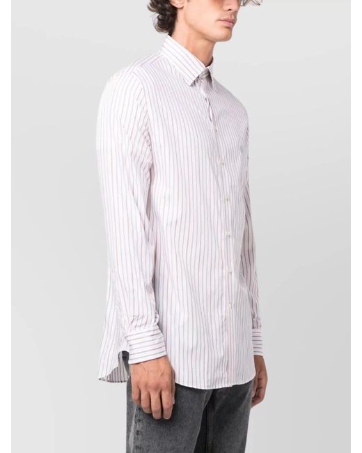 Etro White Striped Cotton Shirt for men