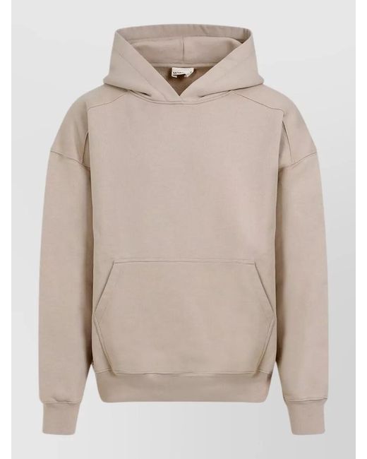 Mordecai Natural Signature Hooded Cotton Sweatshirt Stripe Back for men