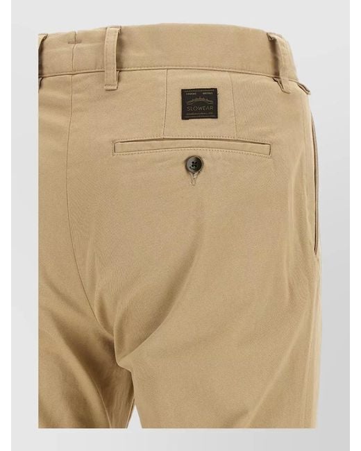 Incotex Natural Cotton Trousers Belt Loops Back Pocket for men