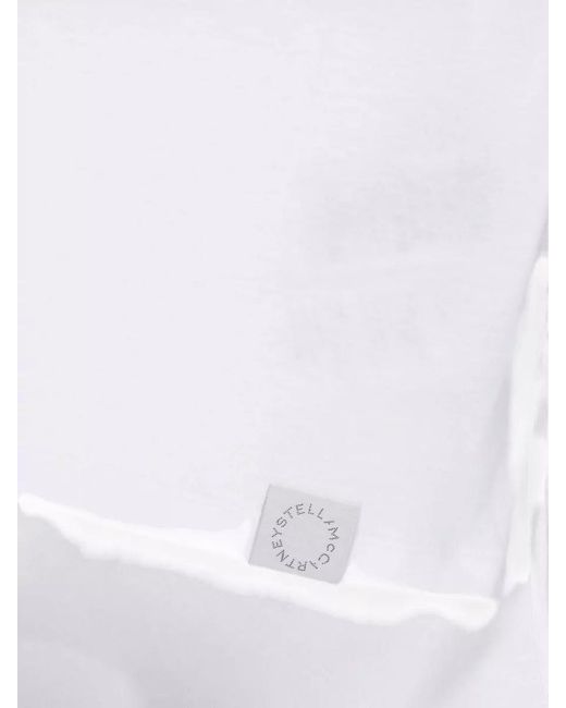 Stella McCartney White Cotton Slogan Print Tank Top
