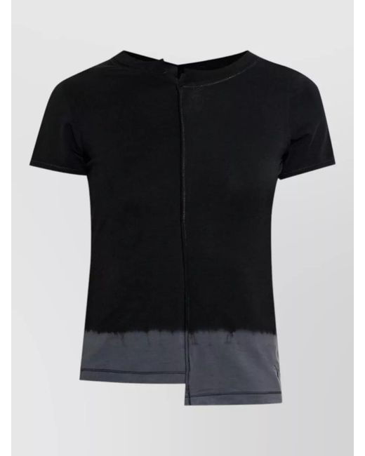 Y-3 Black Asymmetric Dip-Dye Paneled Short-Sleeve T-Shirt