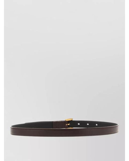 Saint Laurent White Eel Leather Cassandre Belt