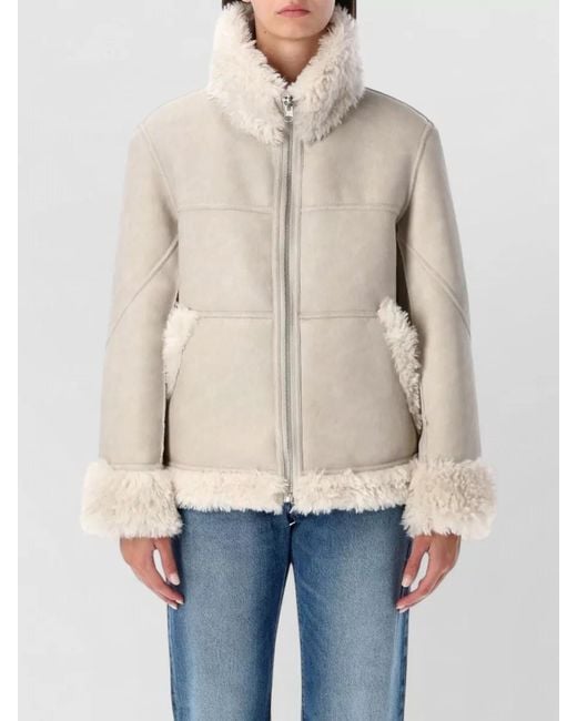 Urbancode Natural Reversible Faux Fur Bomber Jacket