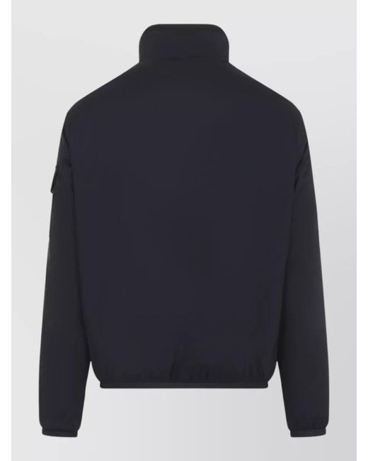 Moncler Blue Breezes Jacket High Collar Elastic Cuffs for men