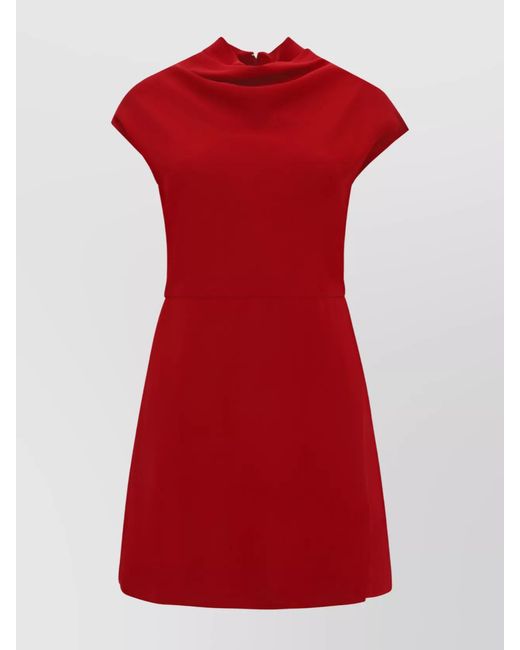 Versace Red Draped Mini Dress