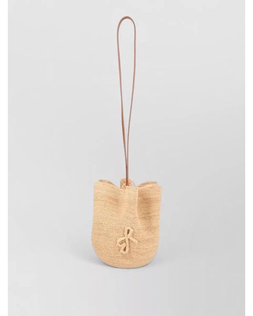 Ruslan Baginskiy White Bucket Bag Long Strap Woven Texture