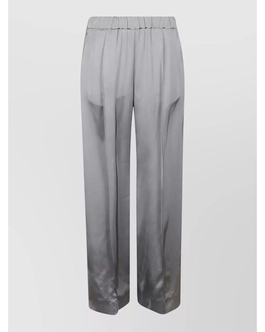 Jil Sander Gray Satin Lounge Trousers Side And Back Pockets