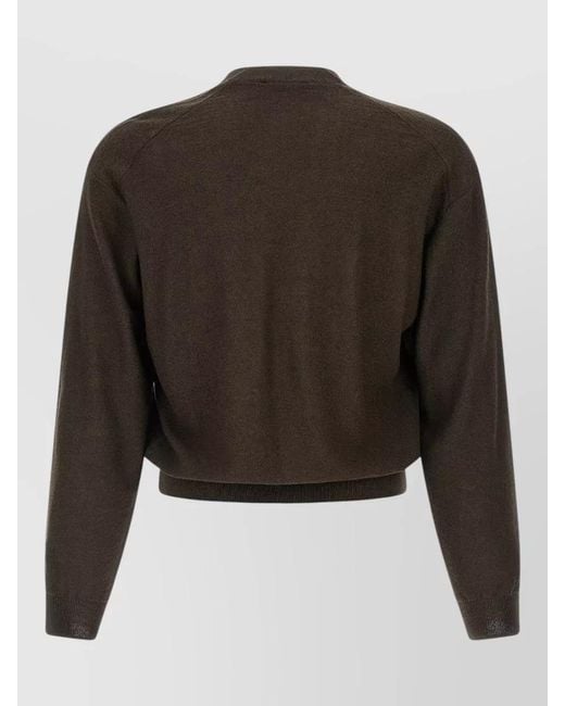 Lemaire Black V Neck Knitwear Long Sleeve Sweater for men