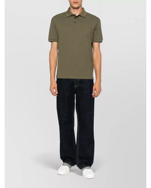 Emporio Armani Green Logo Cotton Polo Shirt Short Sleeves for men