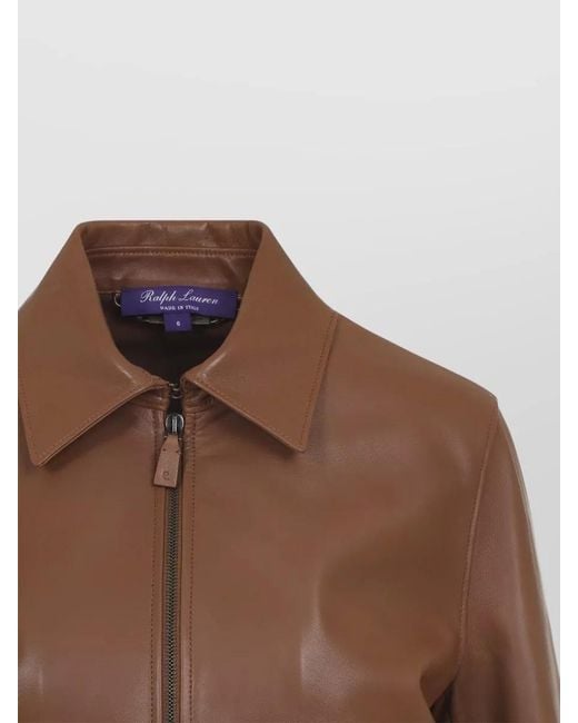 Ralph Lauren Brown Sullivan Bomber Jacket Point Collar