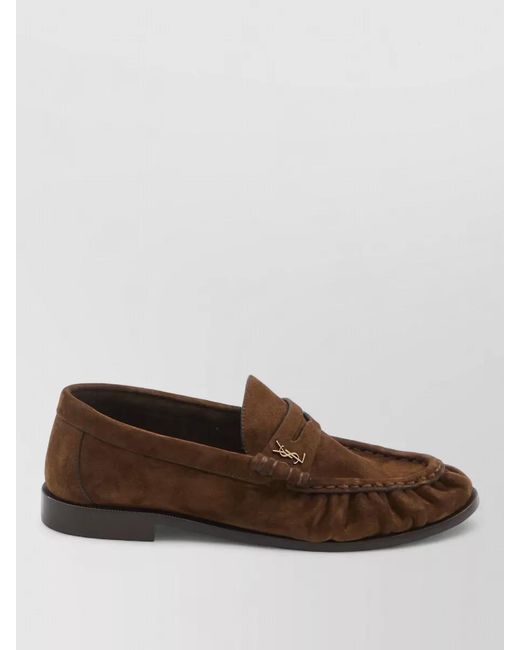 Saint Laurent Brown Leather Loafers