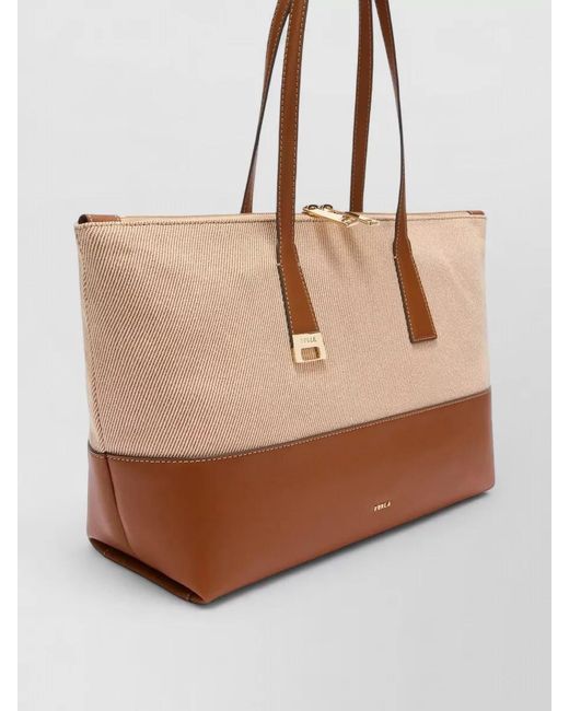 Furla Natural Olivia Large Tote Bag Dual Handles