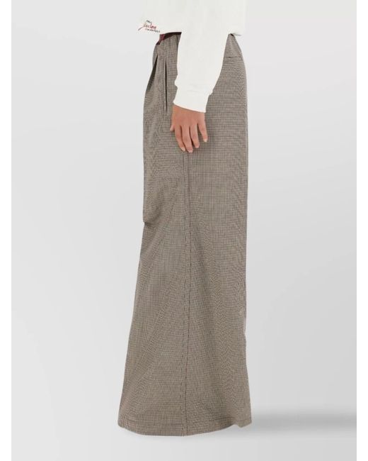 Marni Gray High-Rise Pleated Wide-Leg Trousers With Belt Loops