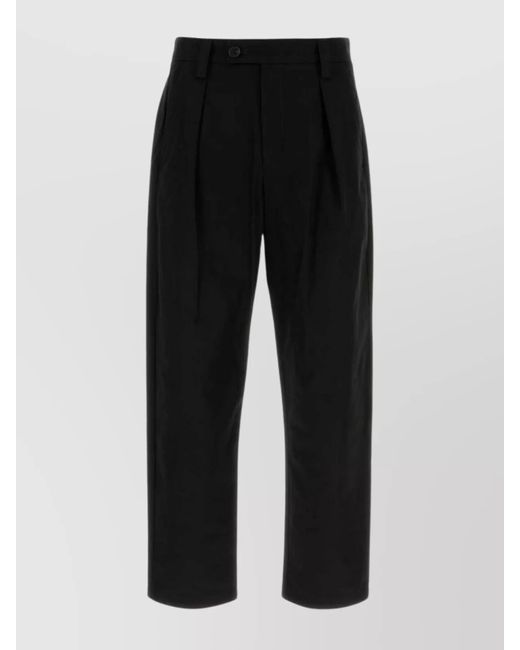 A.P.C. Black Cotton Pleated Front Pant With Belt Loops for men