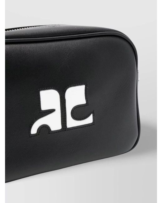 Courreges Black Réédition Leather Shoulder Bag