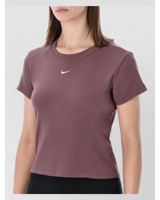 Nike Purple Ribbed Slim-Fit Short-Sleeve T-Shirt