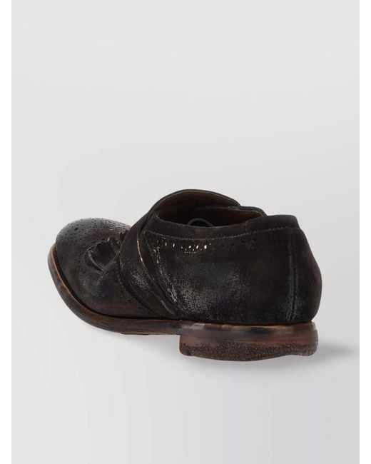 Church's Black Fringed Round Toe Perforated Loafers for men