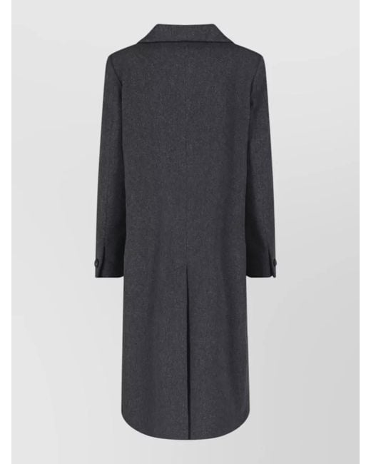 Tagliatore Black Belted Double Breasted Coat Back Vent