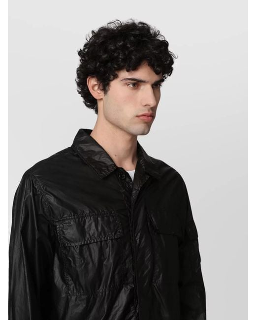 C P Company Black Technical Shirt Jacket for men